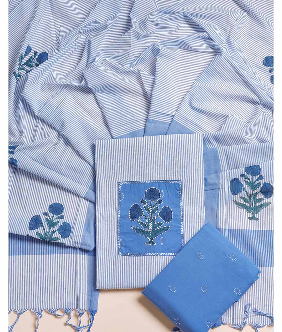 PURE COTTON WOVEN MIRROR WORK SUIT SET