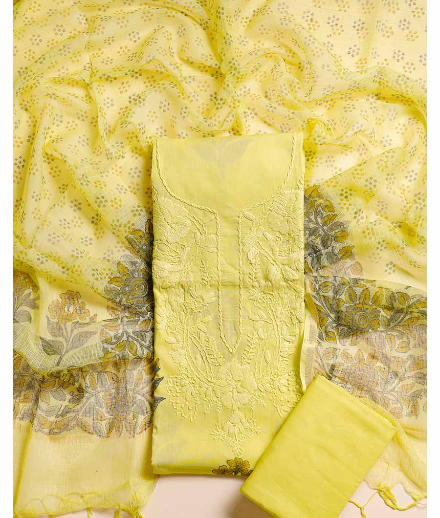 PURE COTTON LUCKNOWI & KOTA HANDBLOCK DUPATTA SUIT SET