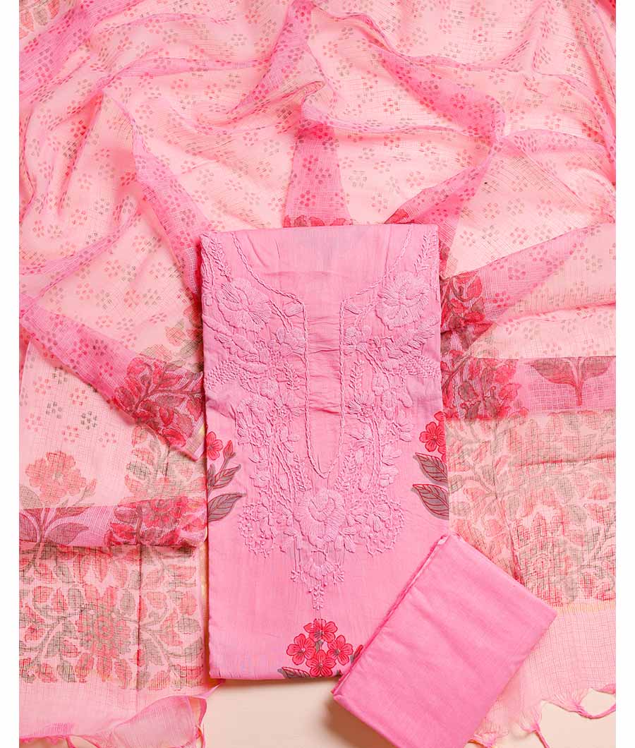 PURE COTTON LUCKNOWI & KOTA HANDBLOCK DUPATTA SUIT SET