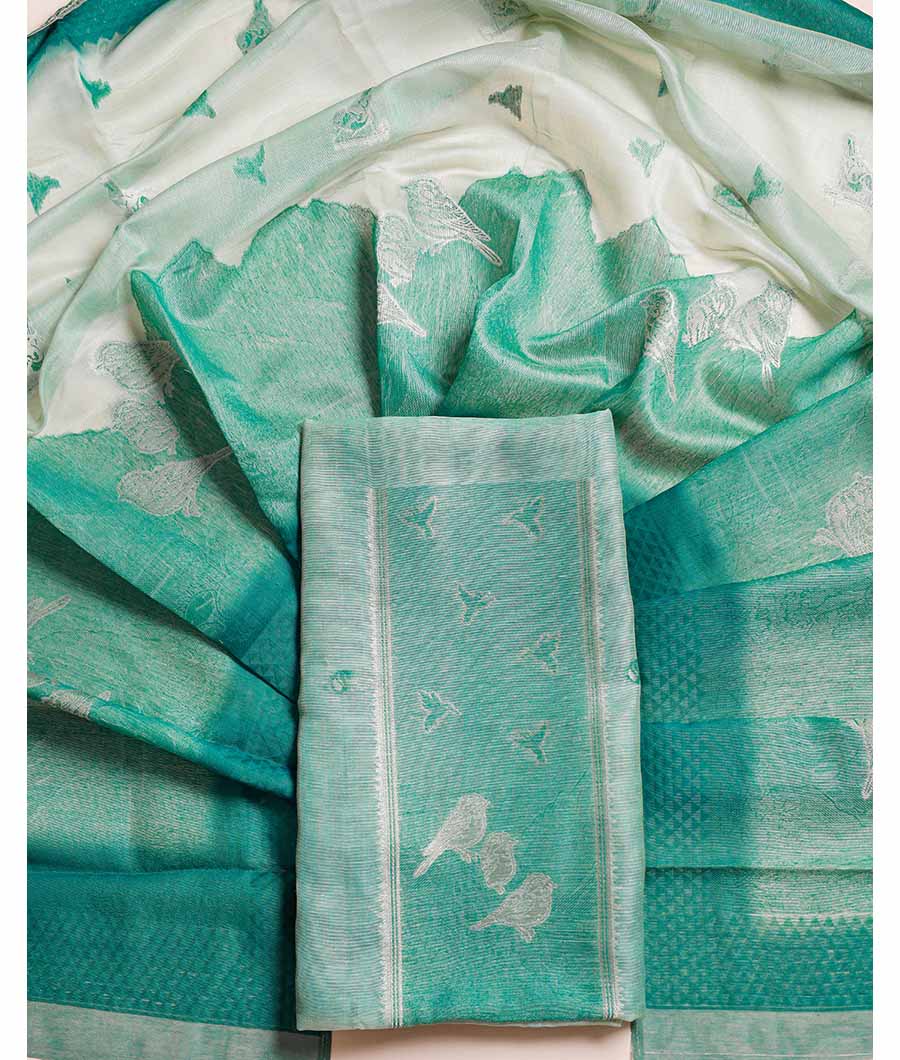 SUBTLE SELF WEAVE CHANDERI SILK SUIT SET