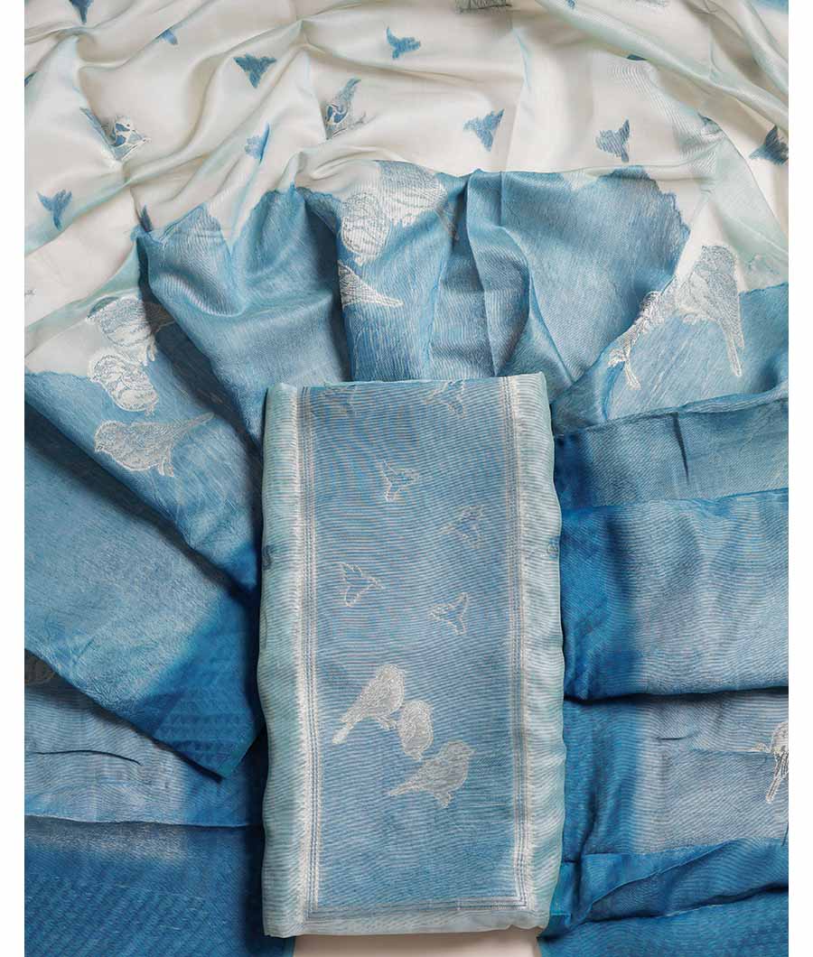 SUBTLE SELF WEAVE CHANDERI SILK SUIT SET
