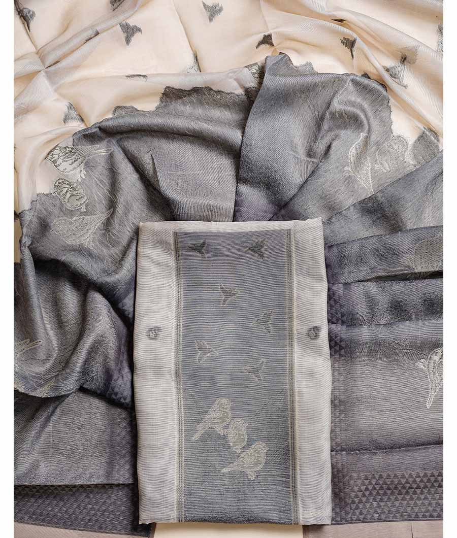 SUBTLE SELF WEAVE CHANDERI SILK SUIT SET