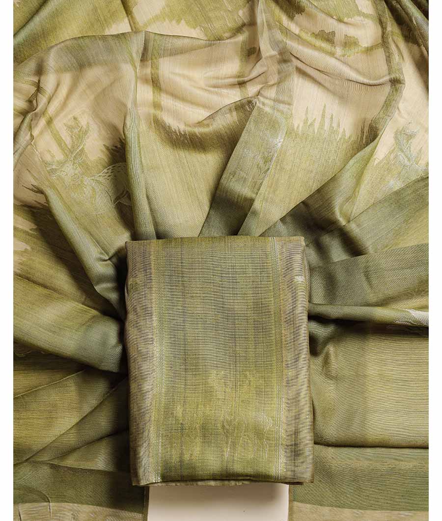 SUBTLE SELF WEAVE CHANDERI SILK SUIT SET