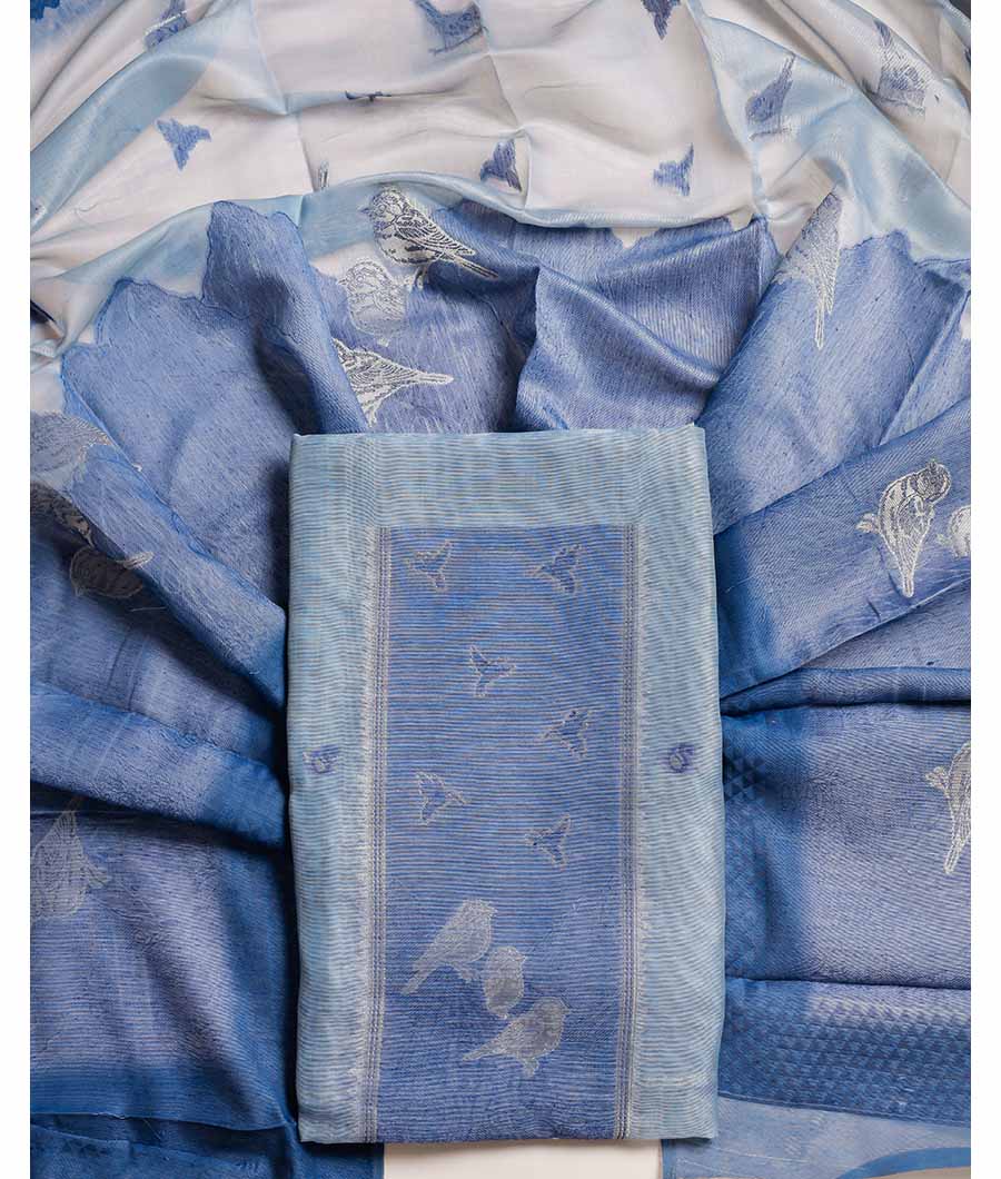 SUBTLE SELF WEAVE CHANDERI SILK SUIT SET