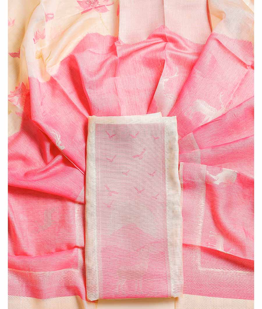 SUBTLE SELF WEAVE CHANDERI SILK SUIT SET