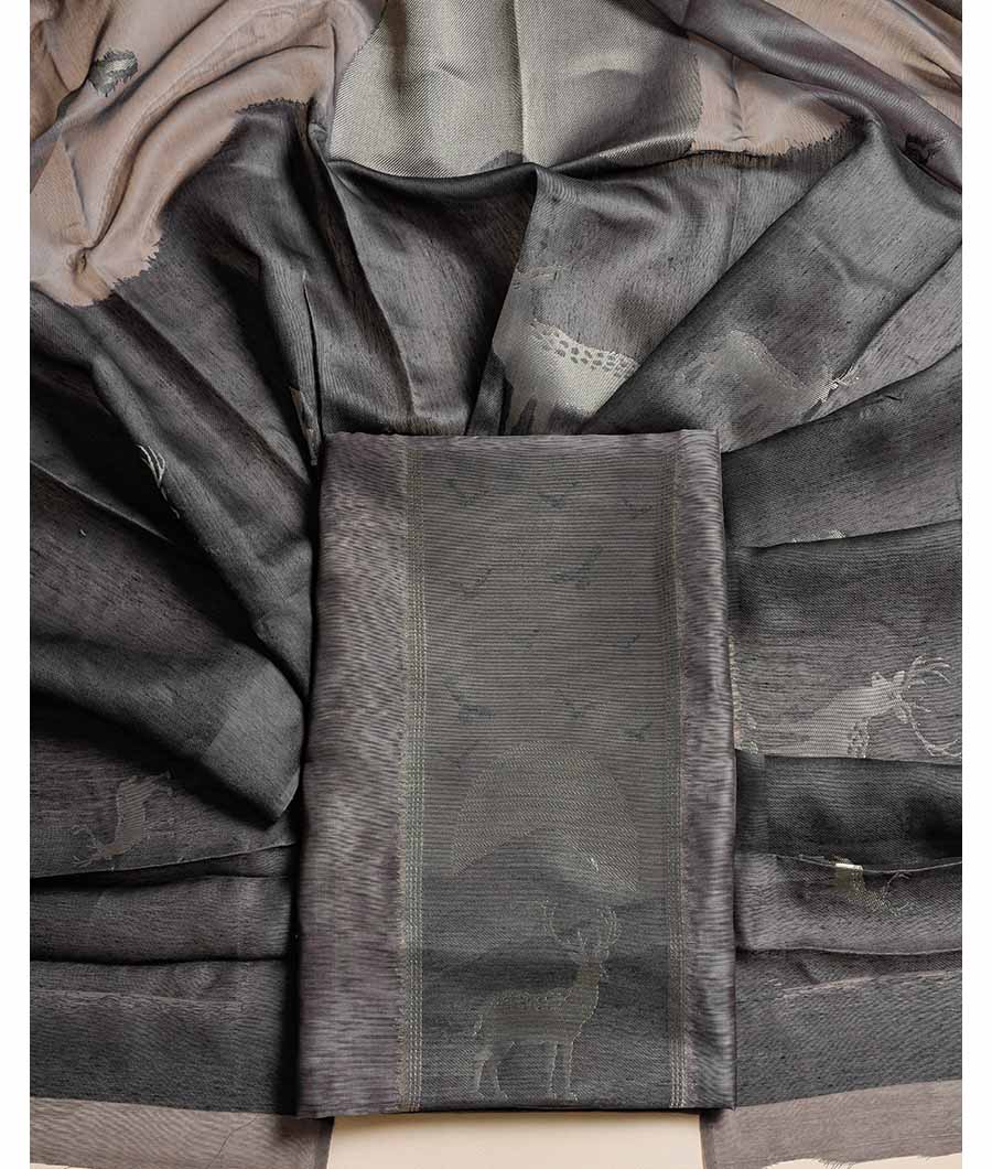 SUBTLE SELF WEAVE CHANDERI SILK SUIT SET
