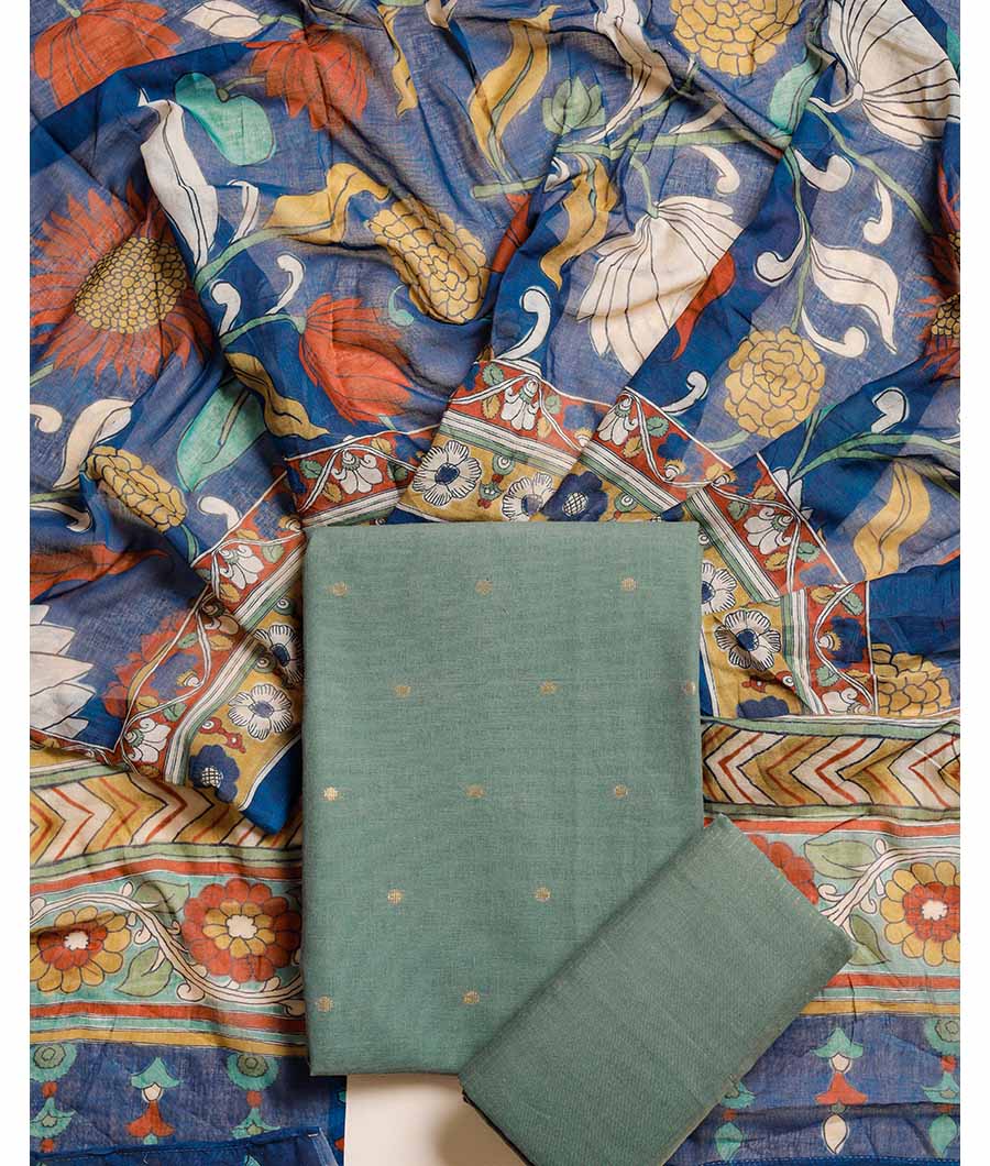 COTTON WOVEN & COTTON KALAMKARI DUPATTA SUIT SET