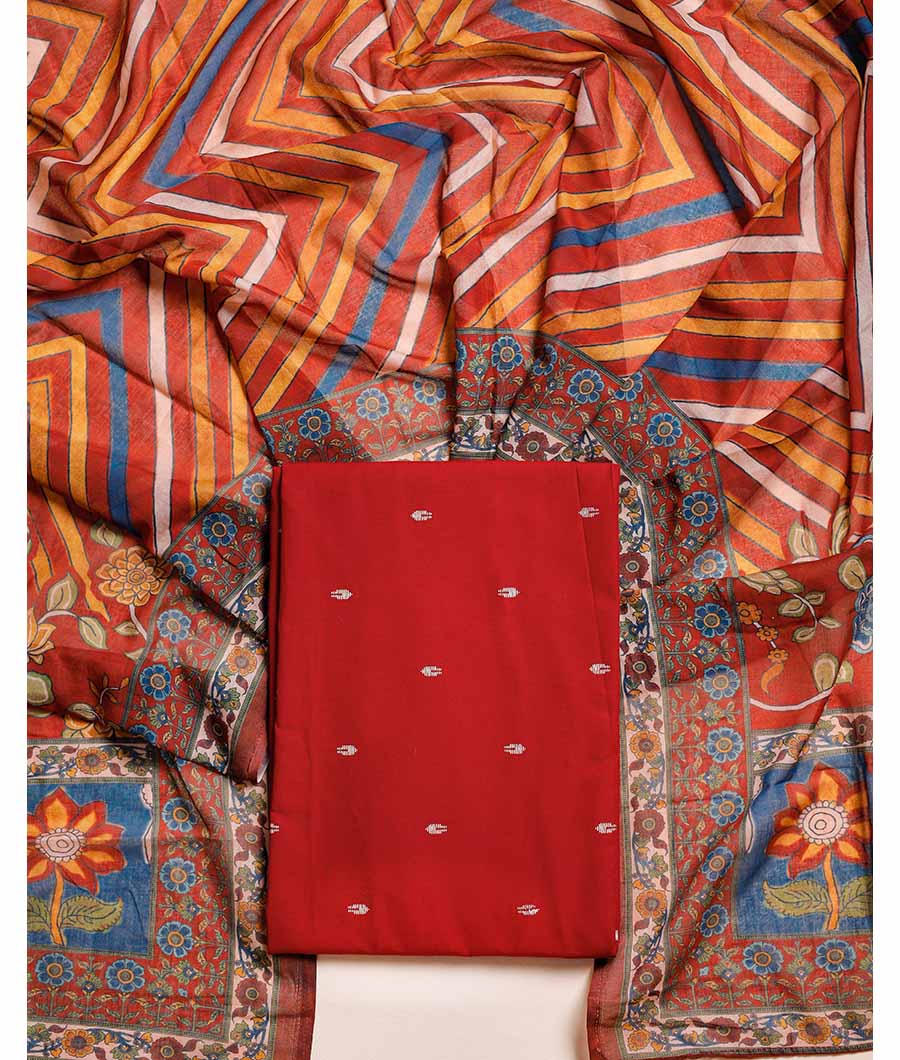 COTTON WOVEN & COTTON KALAMKARI DUPATTA SUIT SET