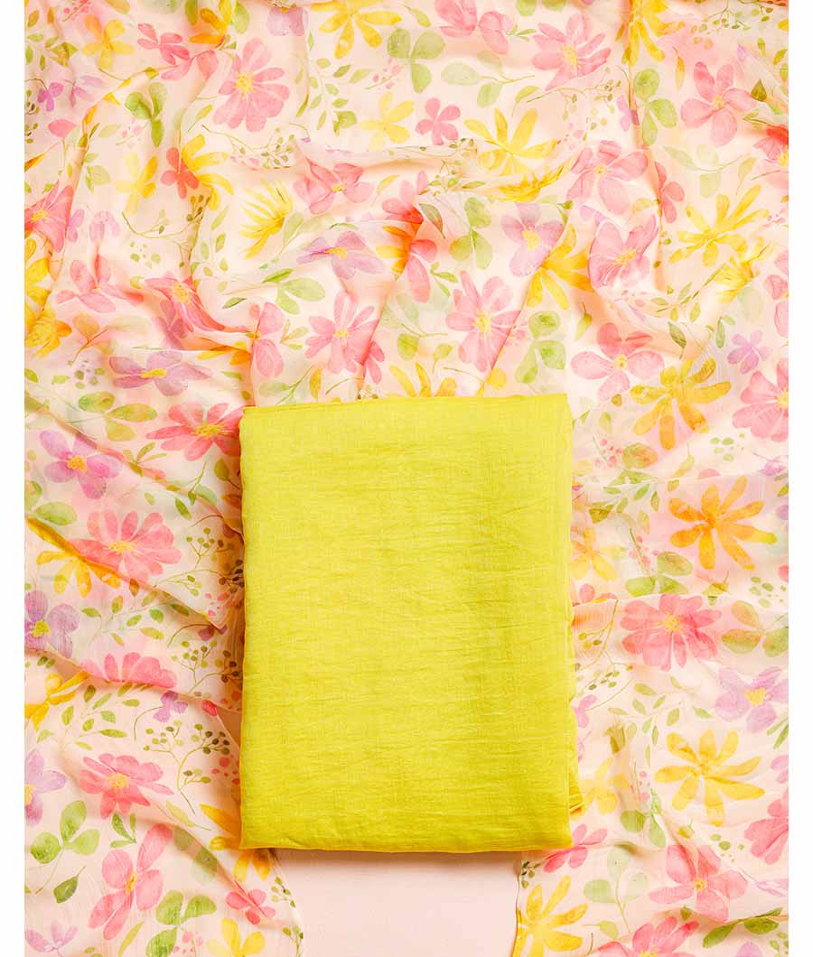 PURE MALAI CHANDERI SUIT SET