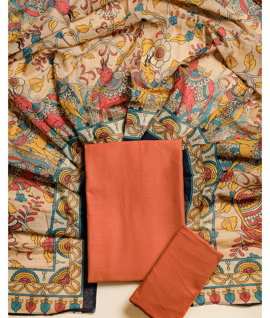 COTTON MUL KALAMKARI SUIT SET