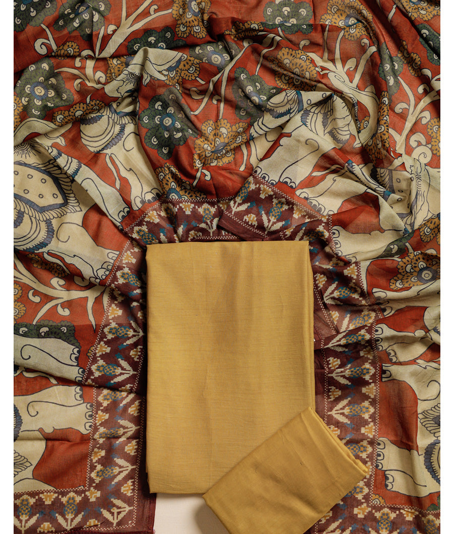 COTTON MUL KALAMKARI SUIT SET