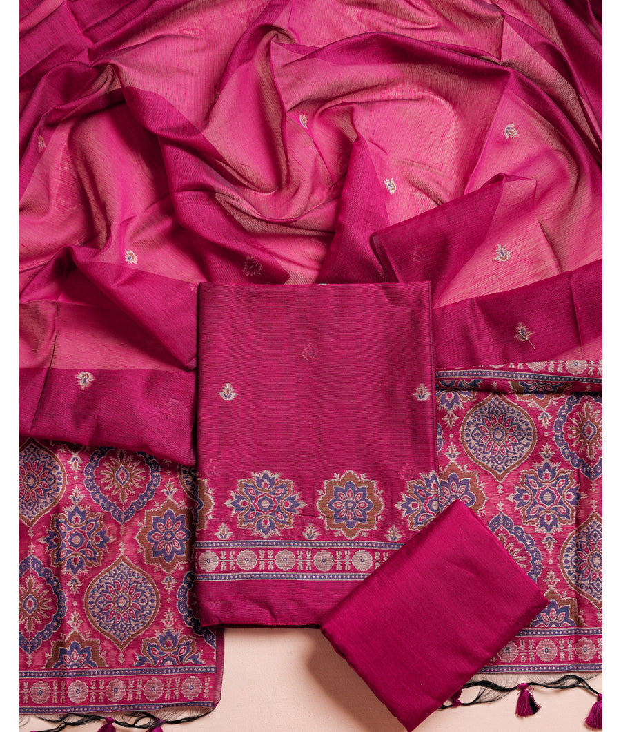 AJRAKH MUGA SILK WOVEN SUIT SET