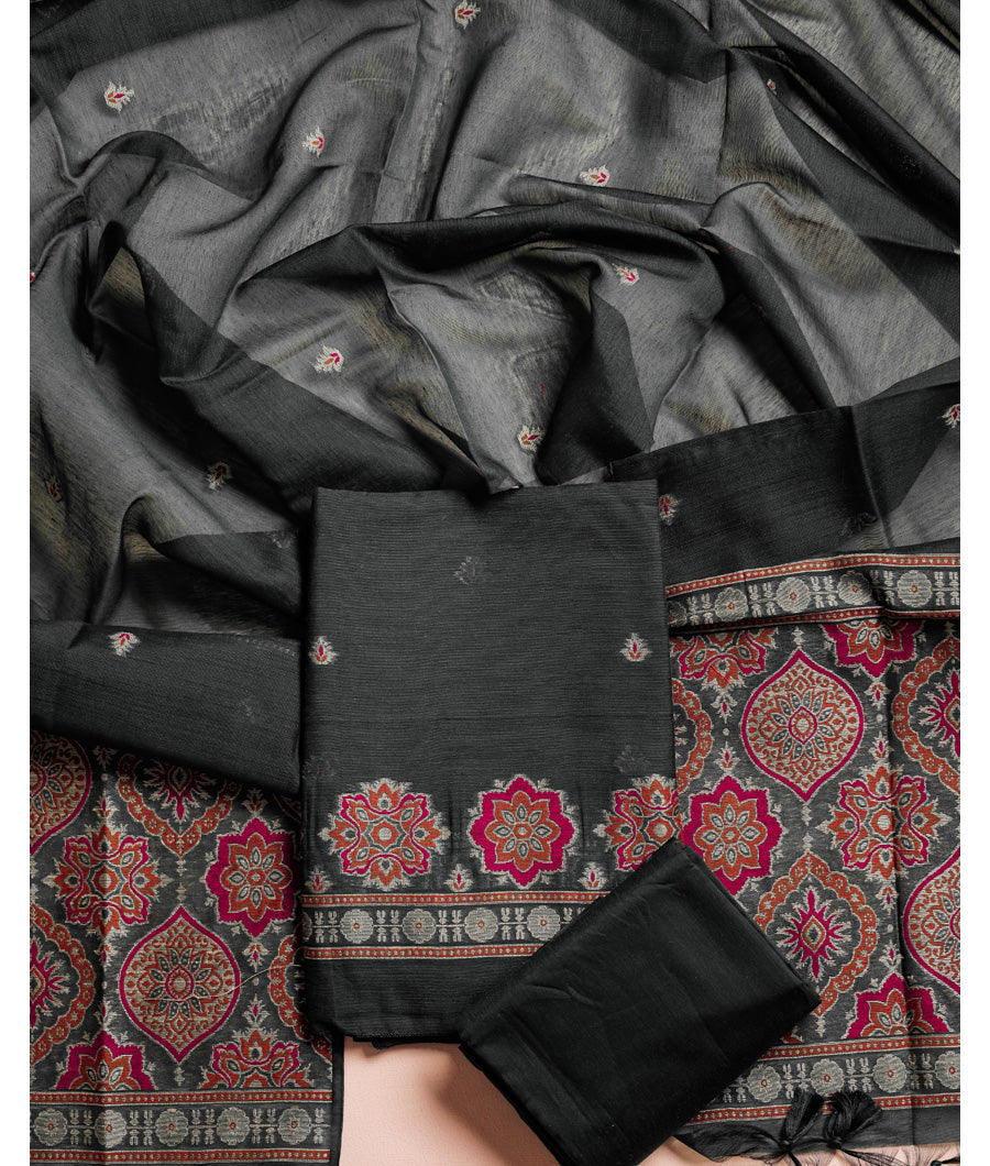 AJRAKH MUGA SILK WOVEN SUIT SET