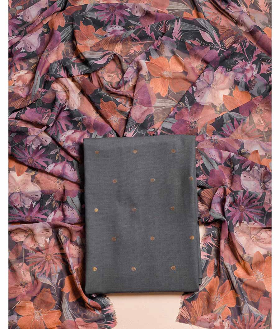 COTTON WOVEN WITH GEORGETTE DUPATTA