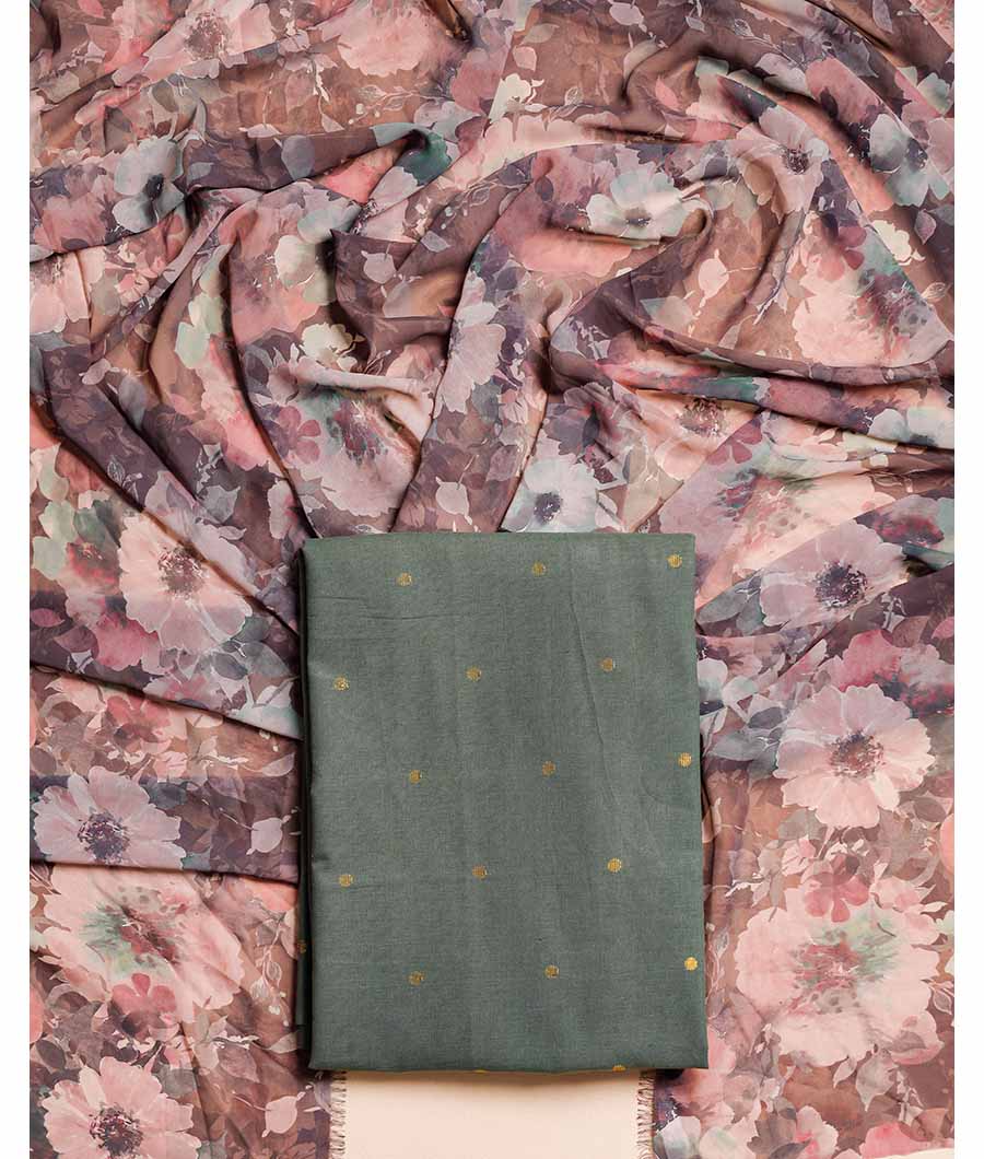 COTTON WOVEN WITH GEORGETTE DUPATTA