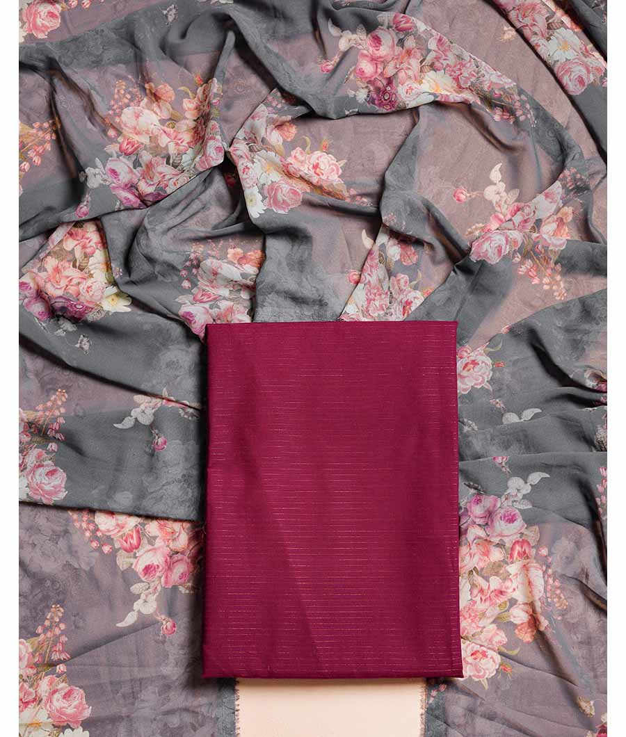 COTTON WOVEN WITH GEORGETTE DUPATTA