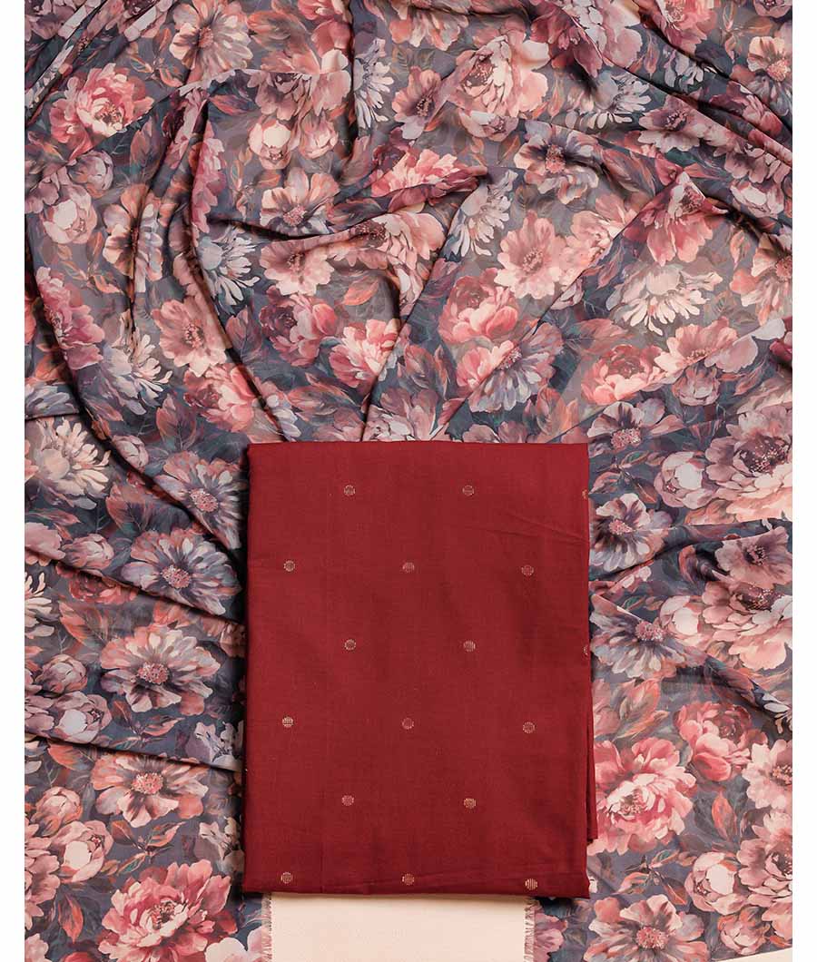 COTTON WOVEN WITH GEORGETTE DUPATTA