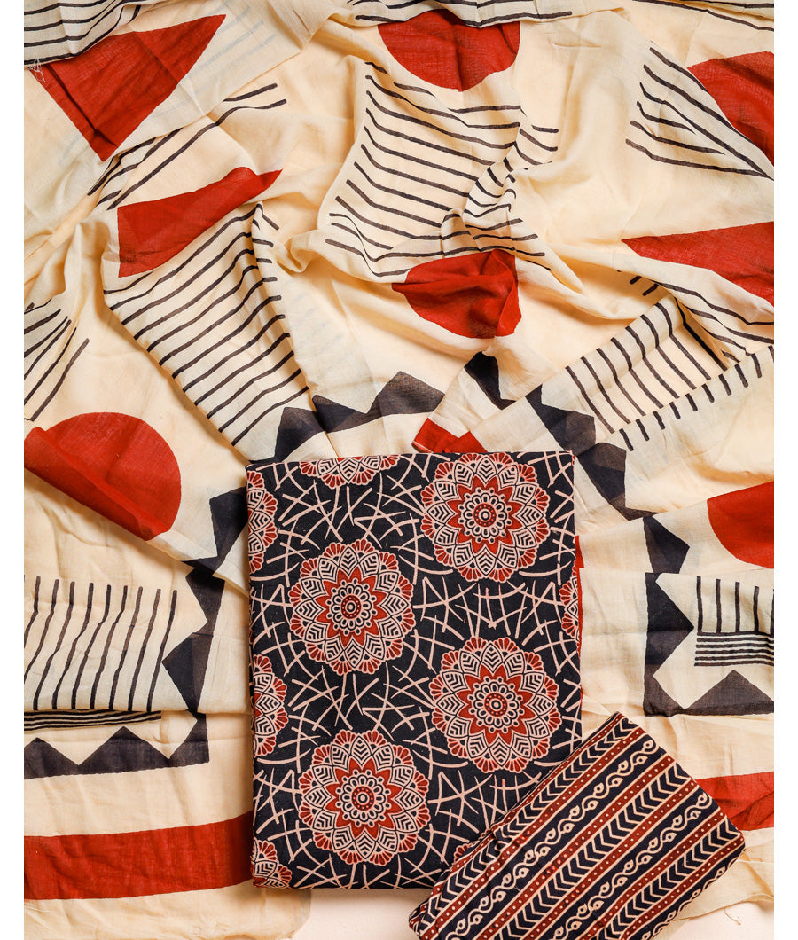 COTTON AJRAKH SUIT SET
