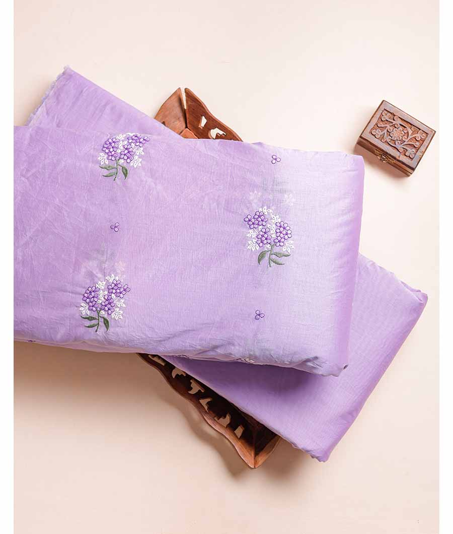 CHANDERI EMBROIDERED AND PLAIN FABRIC