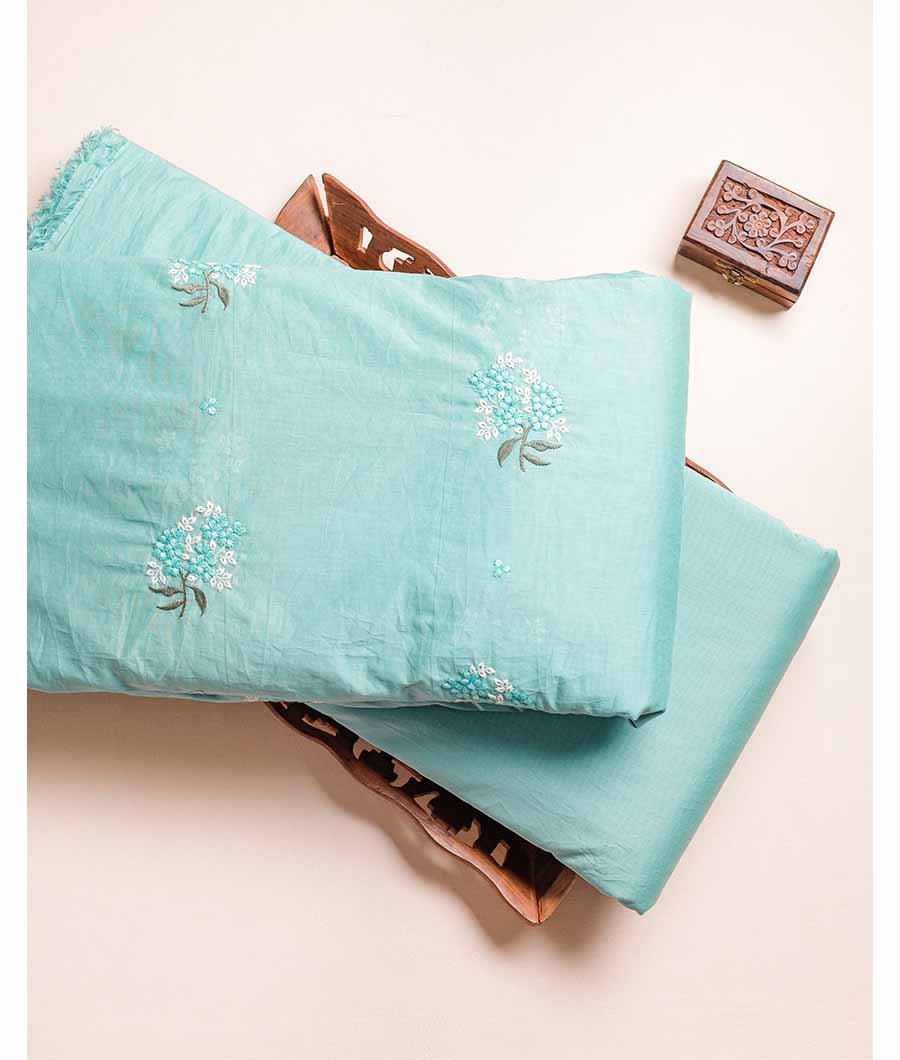 CHANDERI EMBROIDERED AND PLAIN FABRIC