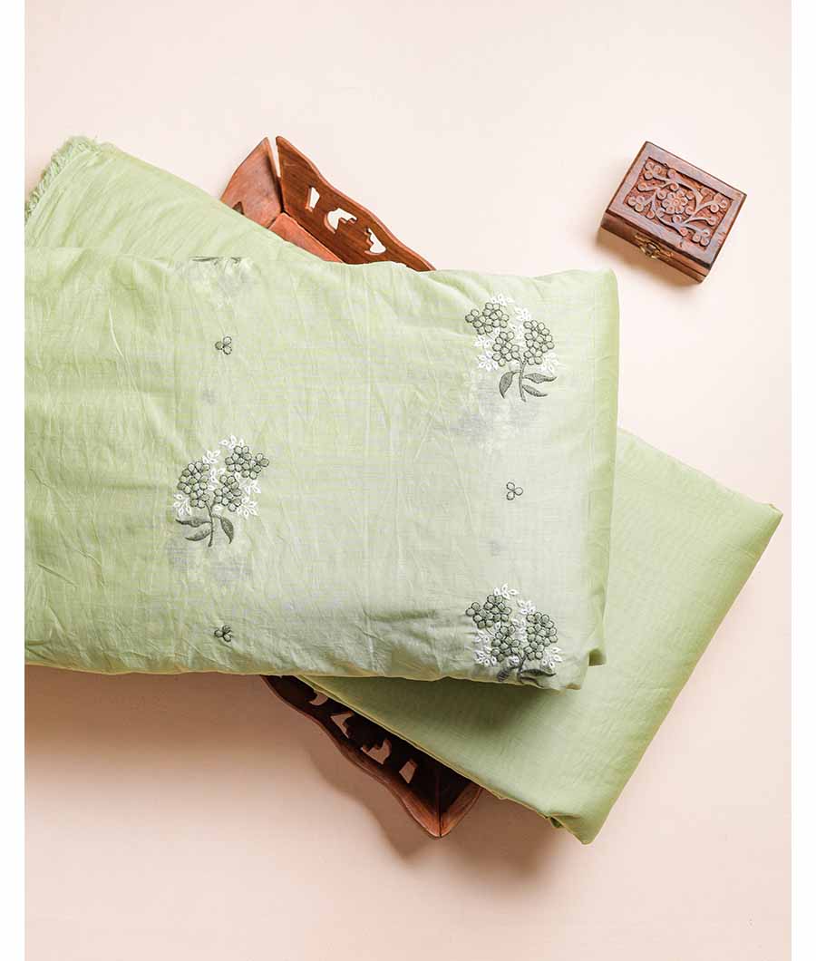 CHANDERI EMBROIDERED AND PLAIN FABRIC