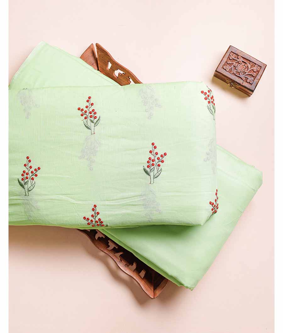 CHANDERI EMBROIDERED AND PLAIN FABRIC