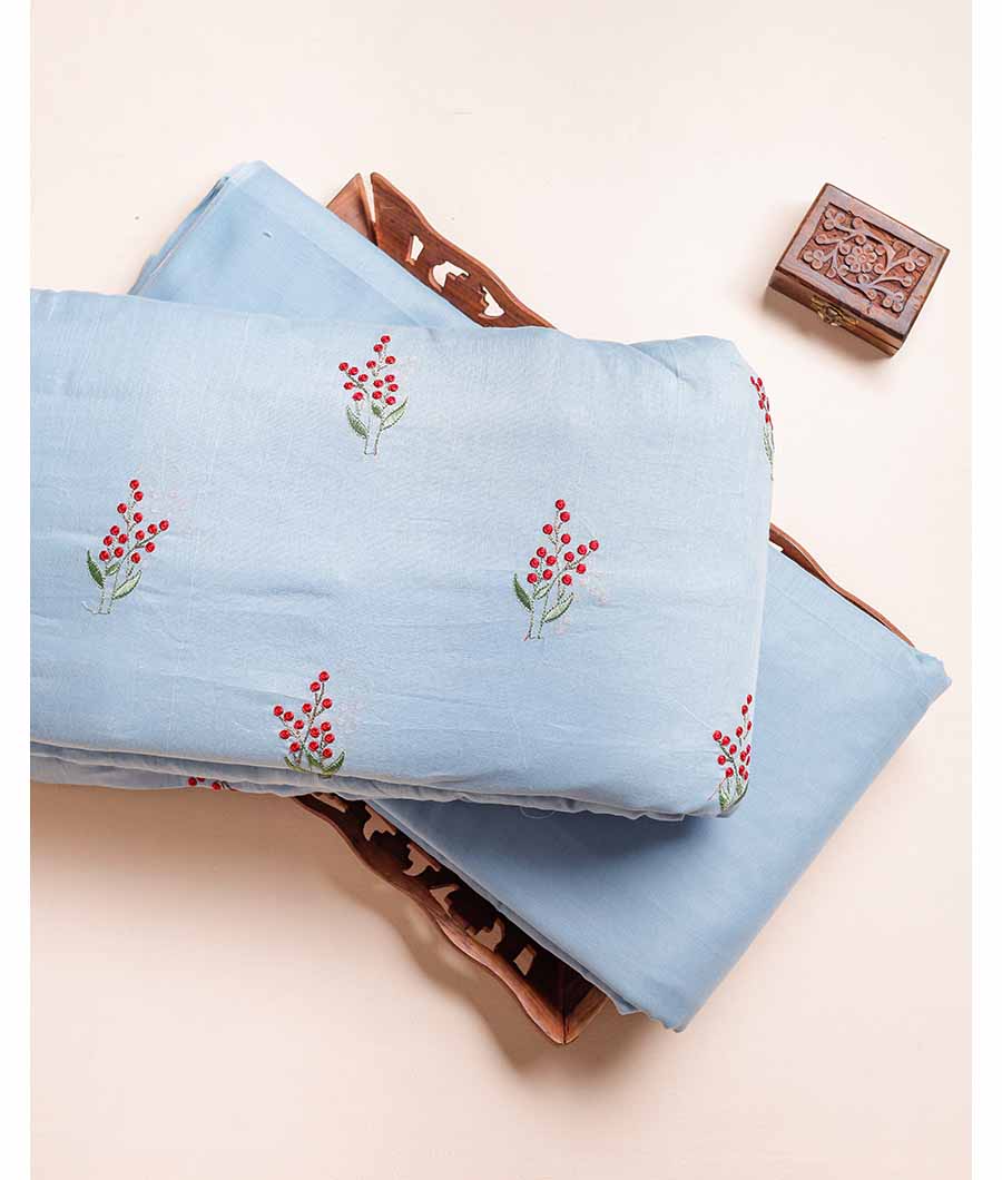 CHANDERI EMBROIDERED AND PLAIN FABRIC