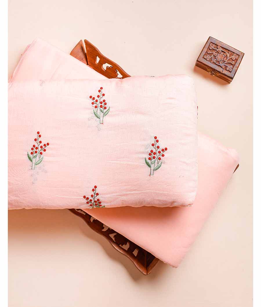 CHANDERI EMBROIDERED AND PLAIN FABRIC
