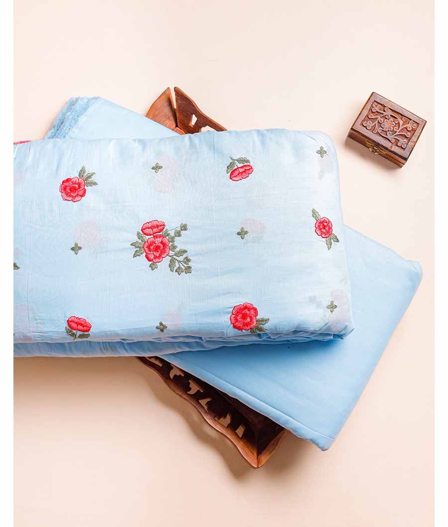 CHANDERI EMBROIDERED AND PLAIN FABRIC