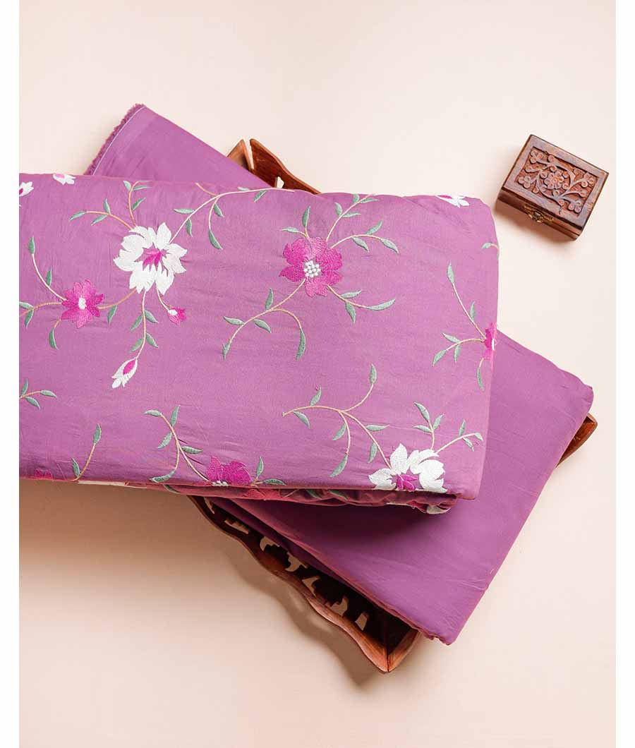 CHANDERI EMBROIDERED AND PLAIN FABRIC