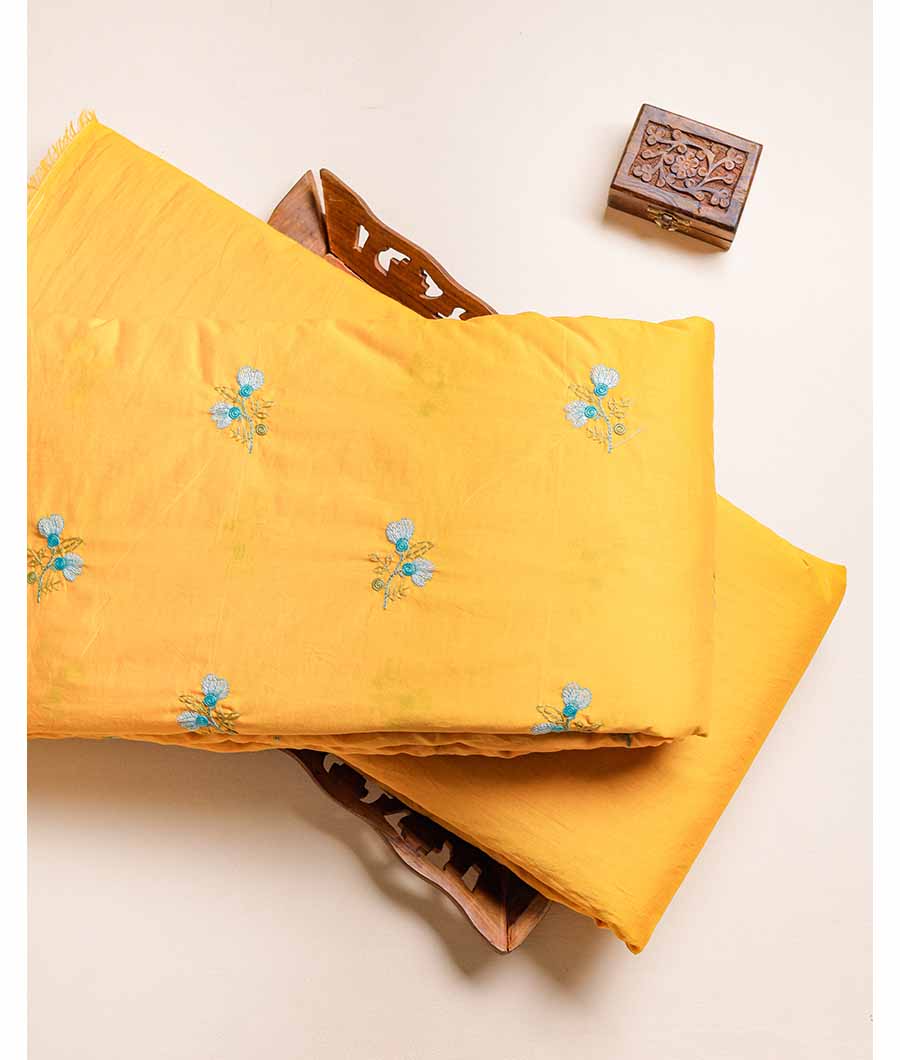 CHANDERI EMBROIDERED AND PLAIN FABRIC