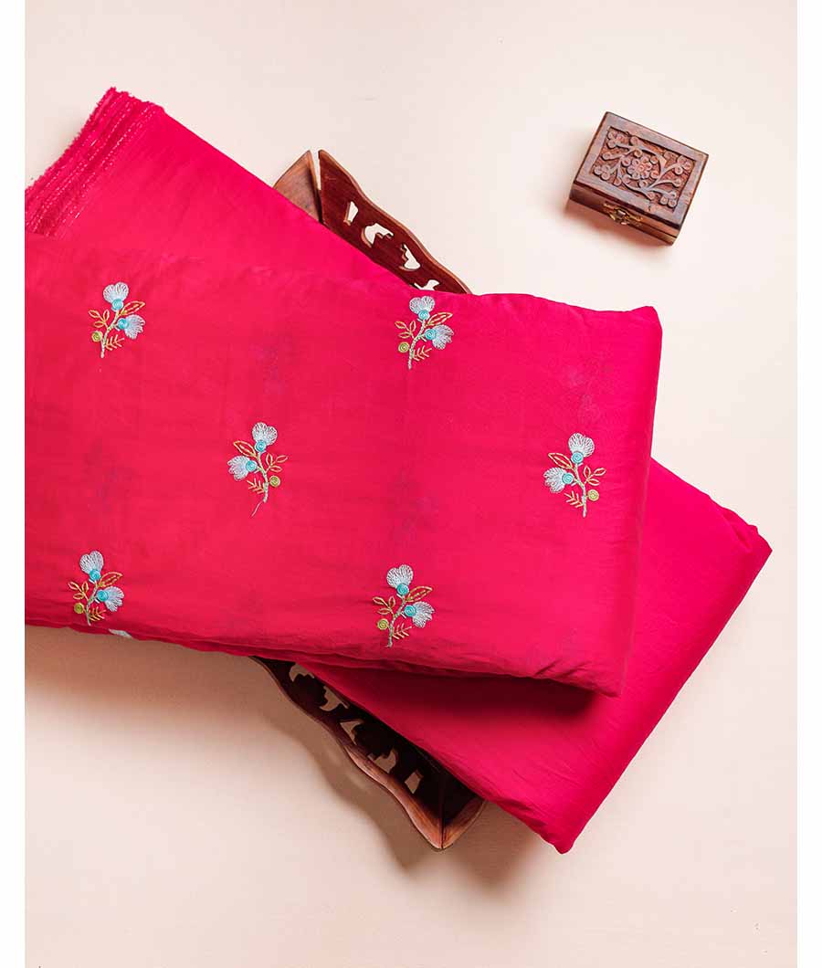 CHANDERI EMBROIDERED AND PLAIN FABRIC