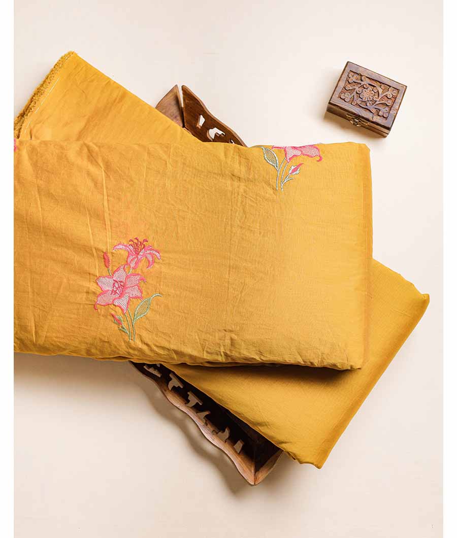 CHANDERI EMBROIDERED AND PLAIN FABRIC