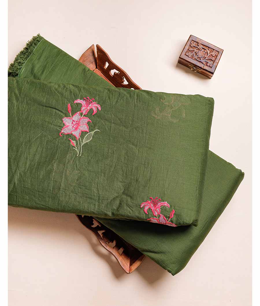 CHANDERI EMBROIDERED AND PLAIN FABRIC