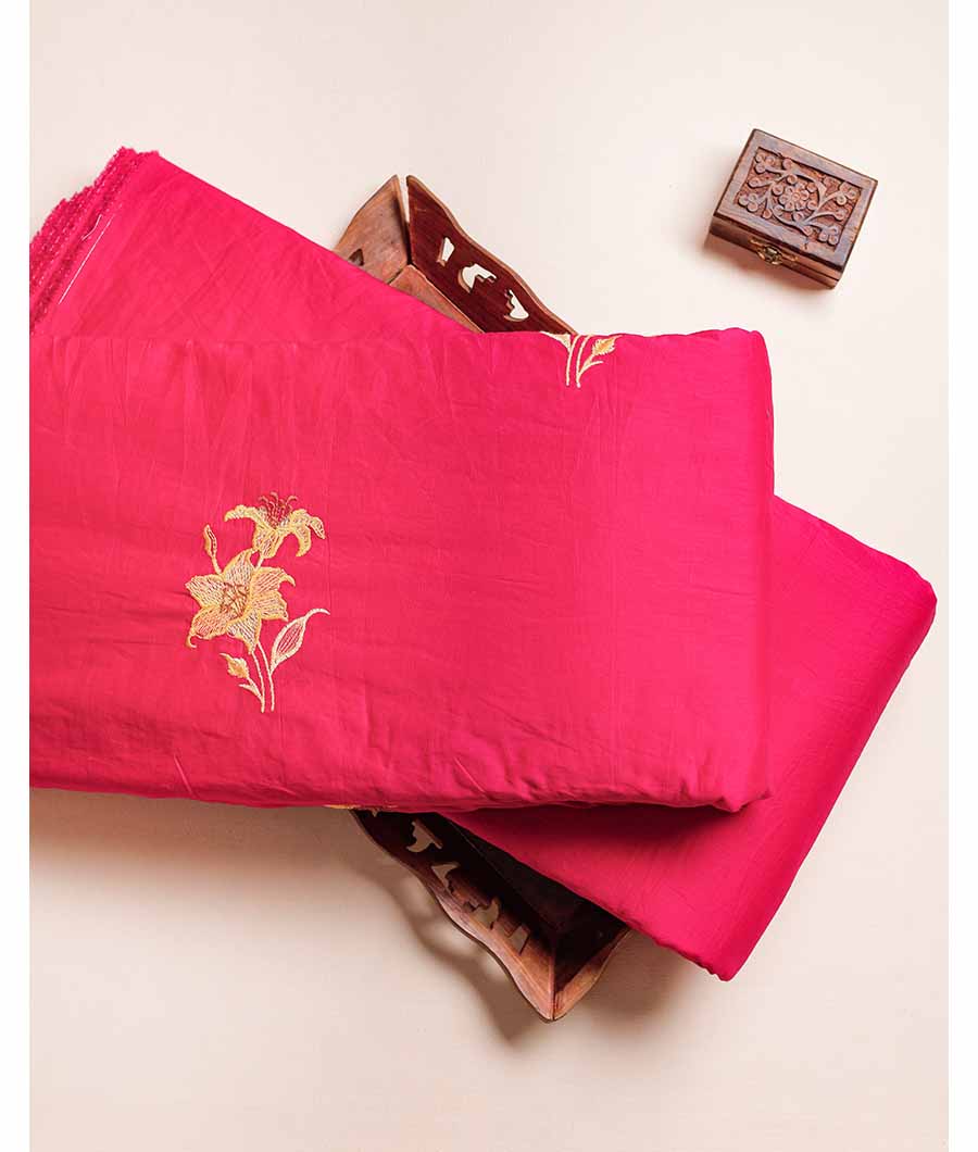 CHANDERI EMBROIDERED AND PLAIN FABRIC