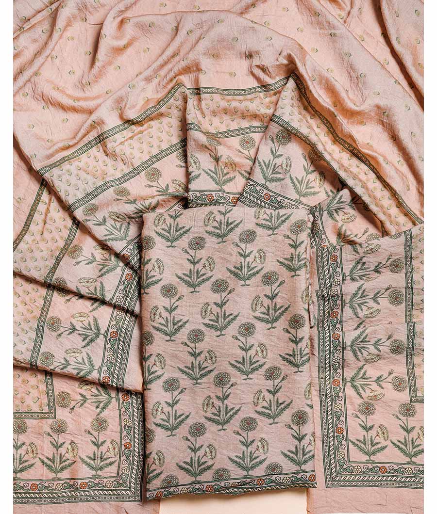 DESI GULBAGH MOGRA CHANDERI SUIT SET