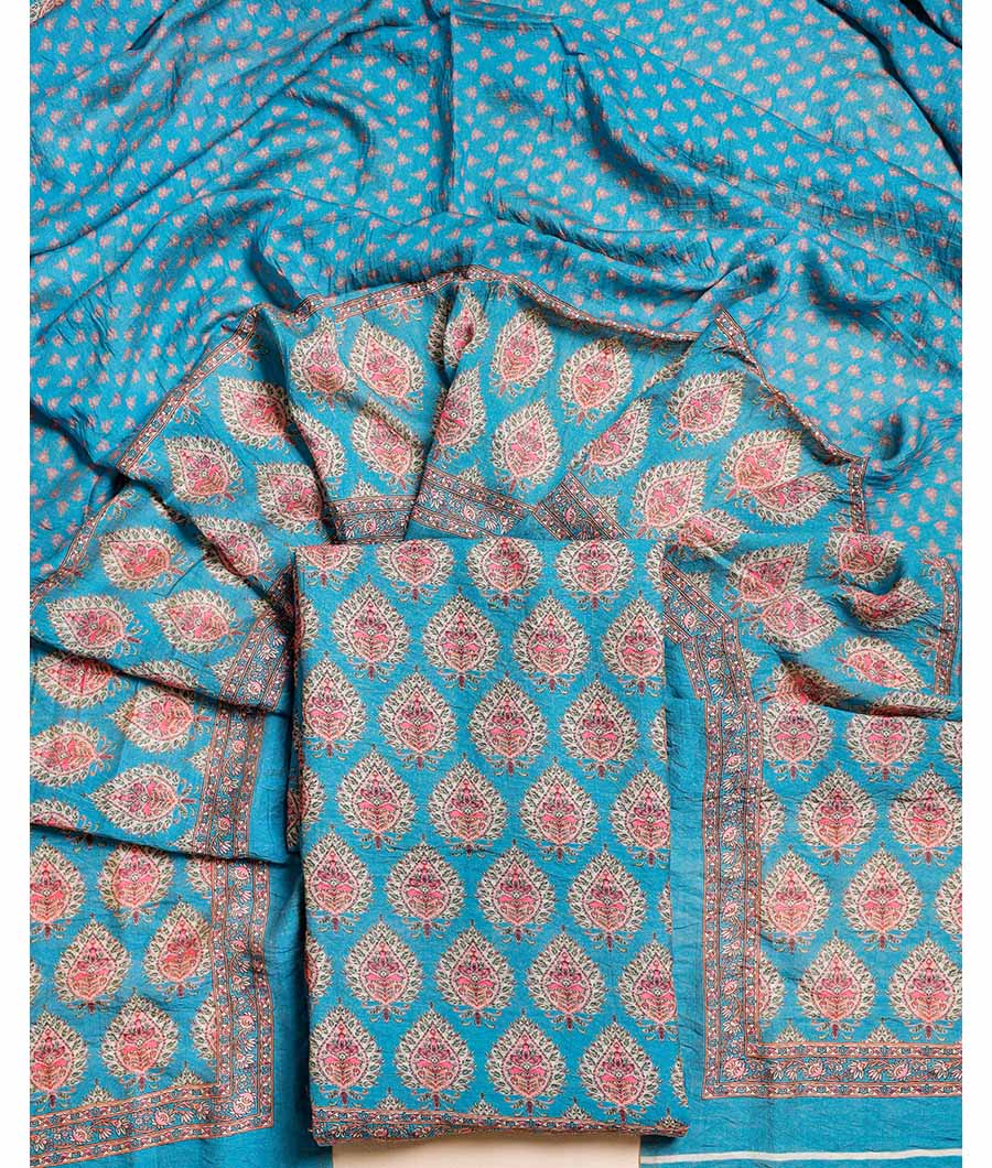 DESI GULBAGH MOGRA CHANDERI SUIT SET