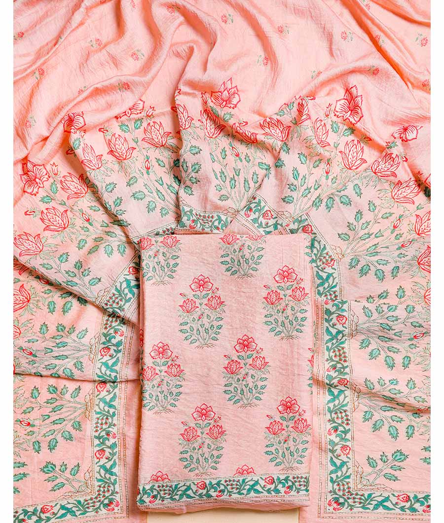 DESI GULBAGH MOGRA CHANDERI SUIT SET
