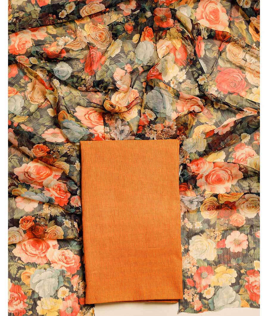PURE COTTON HANDLOOM WITH CHIFFON DUPATTA SUIT SET