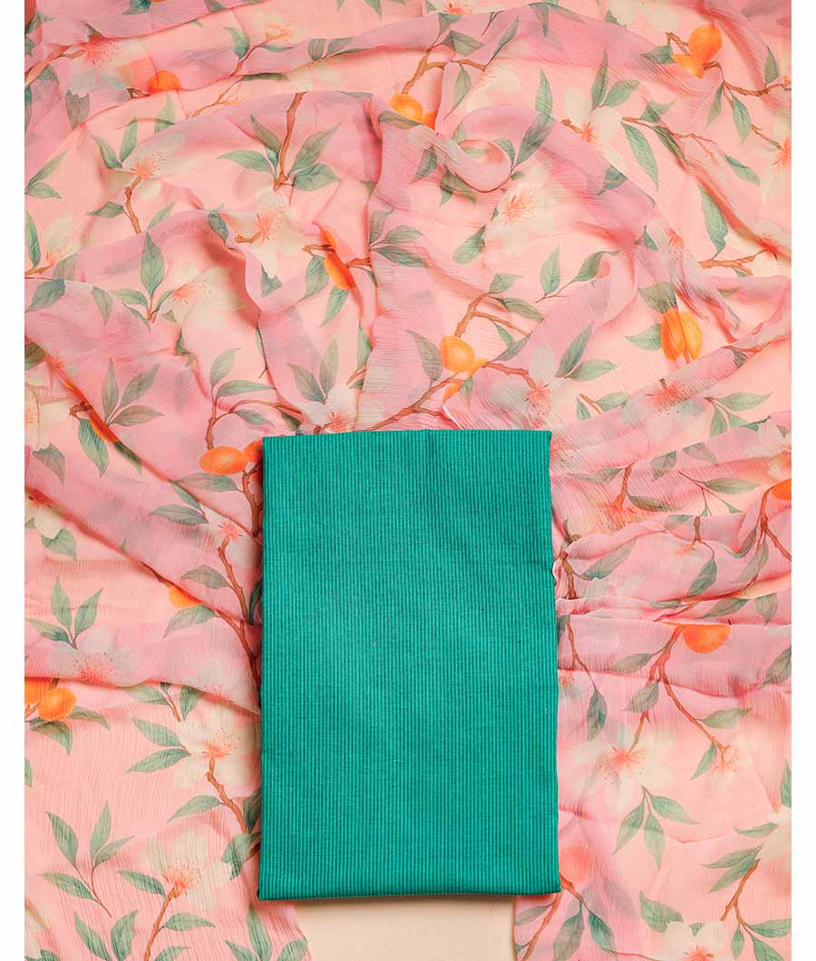 PURE COTTON HANDLOOM WITH CHIFFON DUPATTA SUIT SET