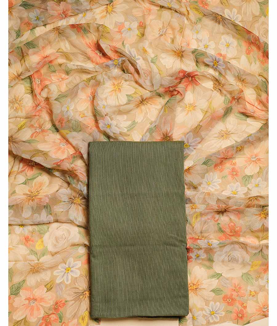 PURE COTTON HANDLOOM WITH CHIFFON DUPATTA SUIT SET