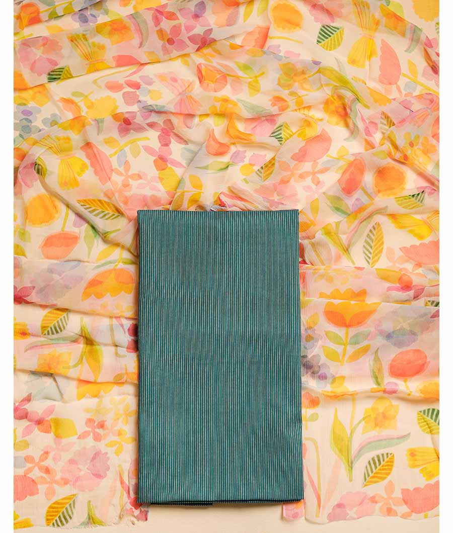 PURE COTTON HANDLOOM WITH CHIFFON DUPATTA SUIT SET