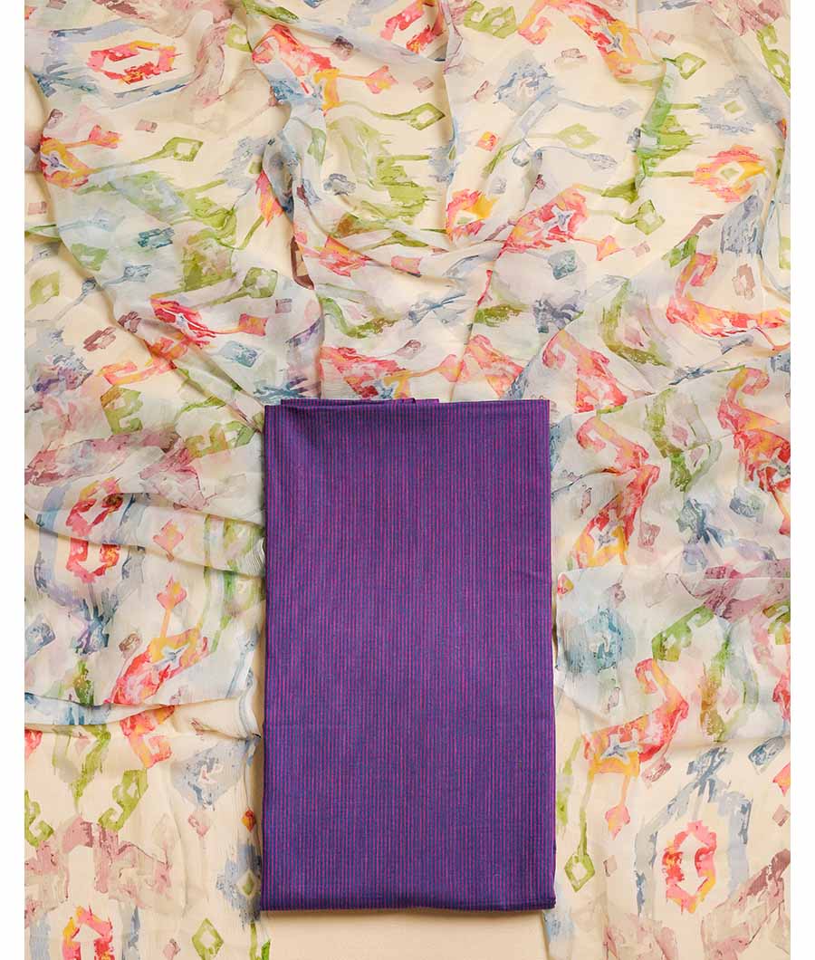 PURE COTTON HANDLOOM WITH CHIFFON DUPATTA SUIT SET