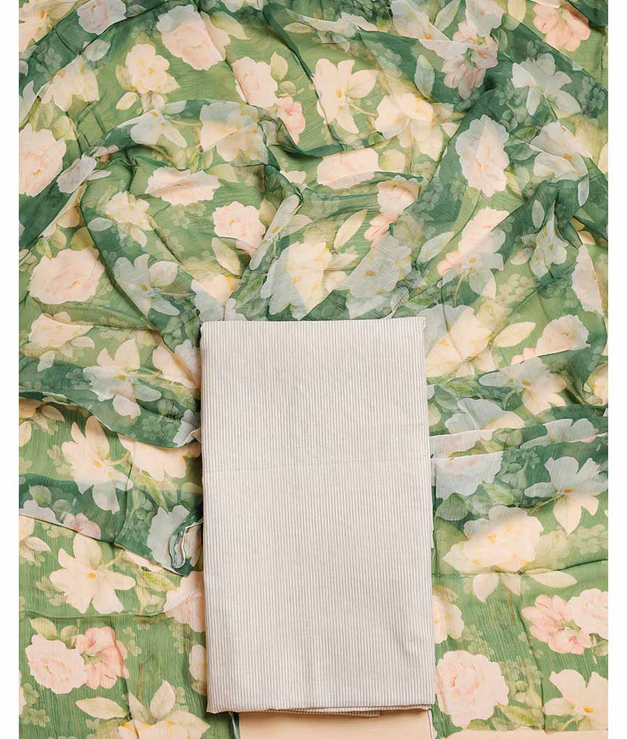 PURE COTTON HANDLOOM WITH CHIFFON DUPATTA SUIT SET