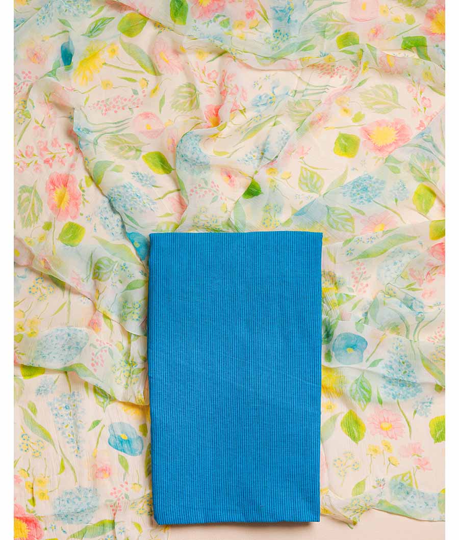 PURE COTTON HANDLOOM WITH CHIFFON DUPATTA SUIT SET