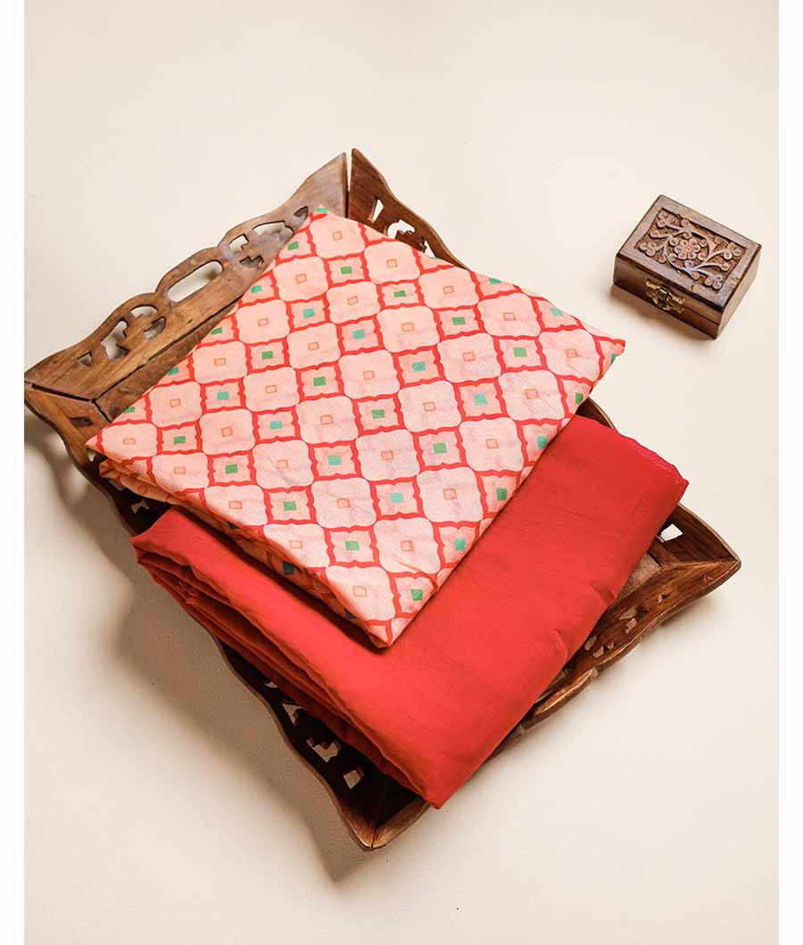 GEORGETTE LINEN WITH CHANDERI MIX & MATCH
