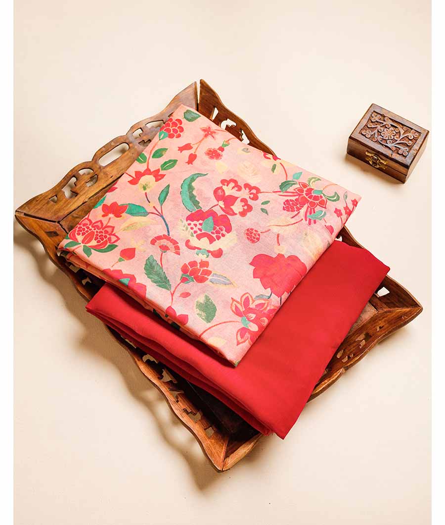 GEORGETTE LINEN WITH CHANDERI MIX & MATCH