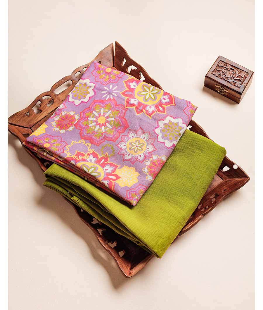 GEORGETTE LINEN WITH CHANDERI MIX & MATCH