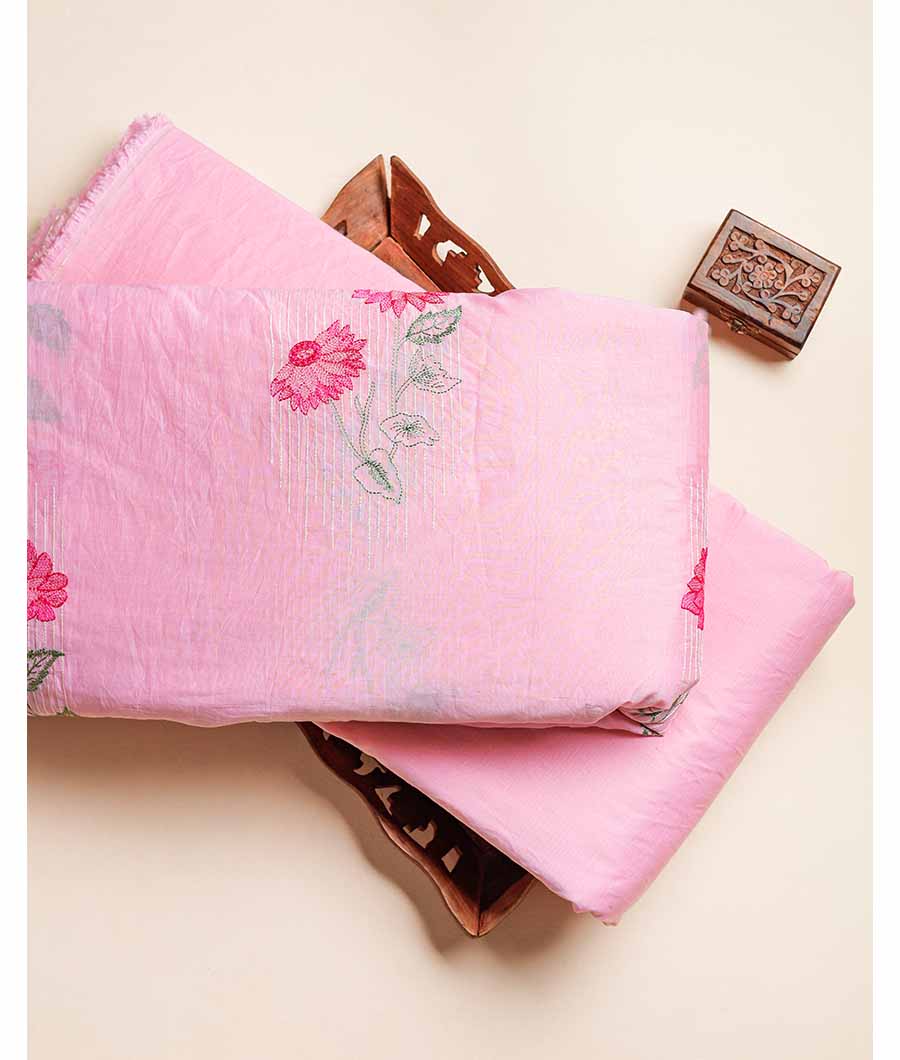 CHANDERI EMBROIDERED & PLAIN FABRIC