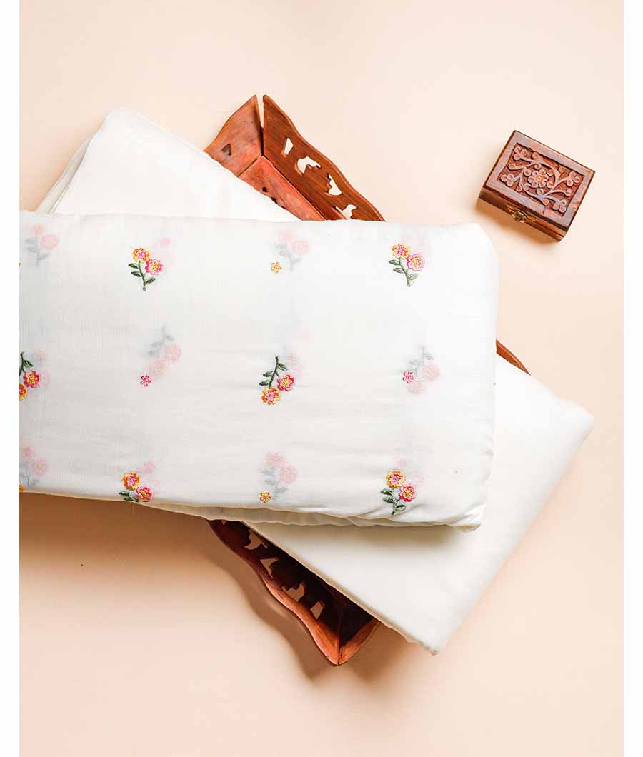 CHANDERI EMBROIDERED & PLAIN FABRIC
